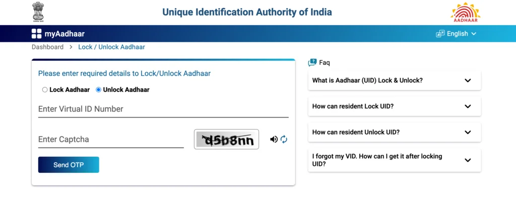 Aadhar Card Unlock