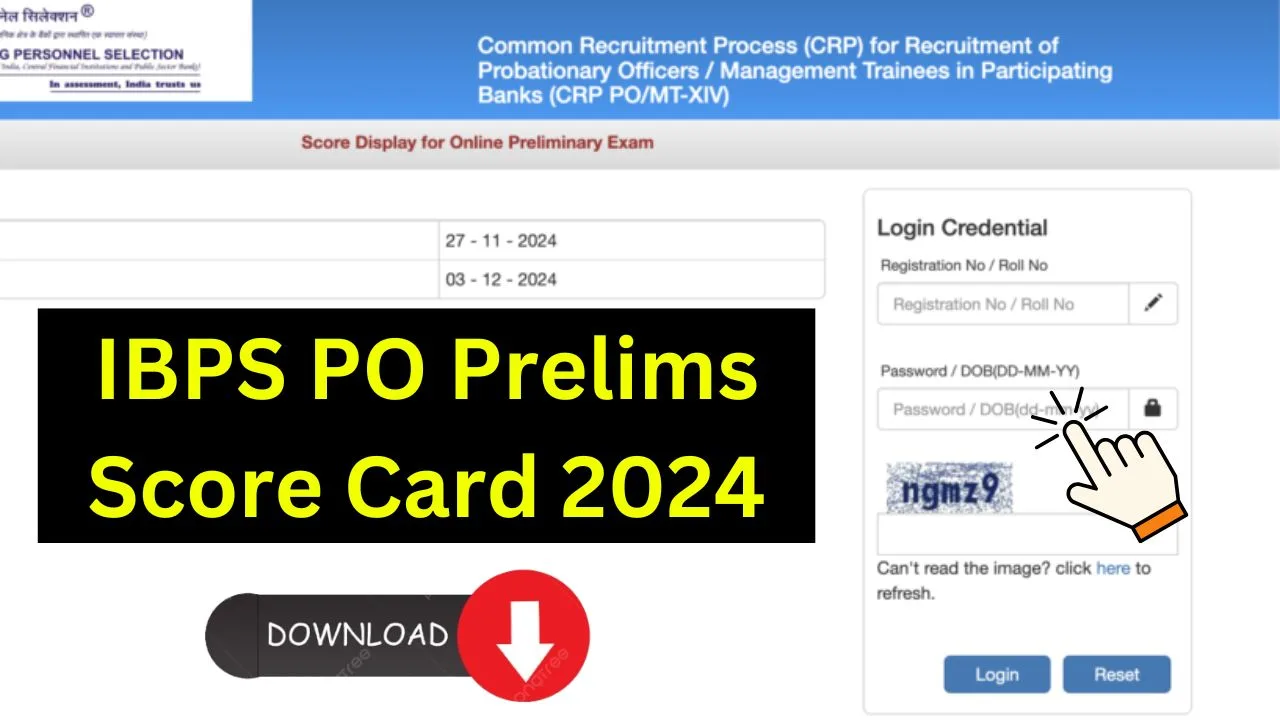 IBPS PO Prelims Score Card 2024