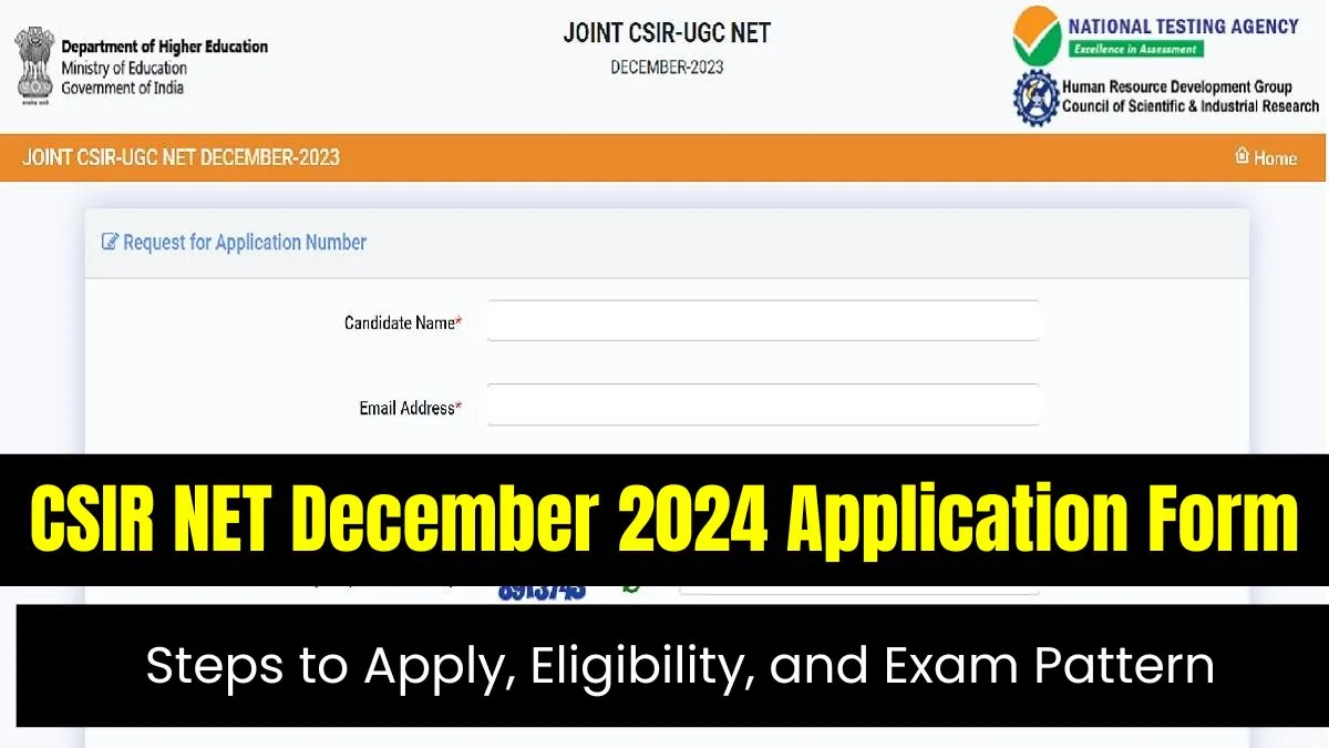 CSIR NET December 2024 Application Form