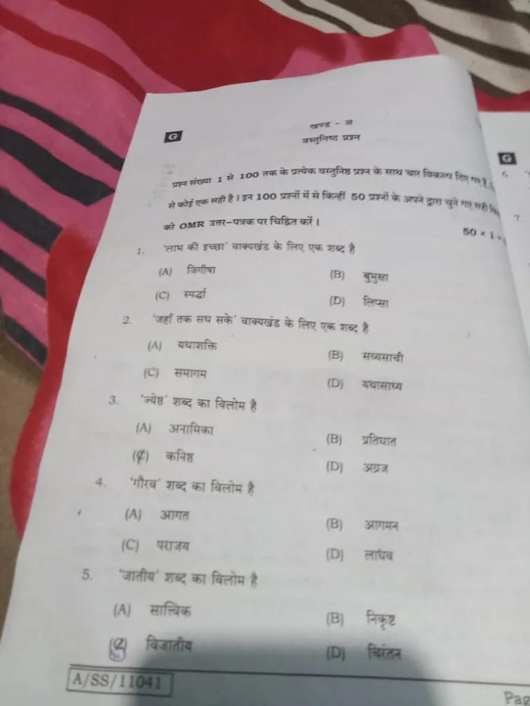Bihar Board 10th Hindi Answer Key 2025: 2nd Sitting