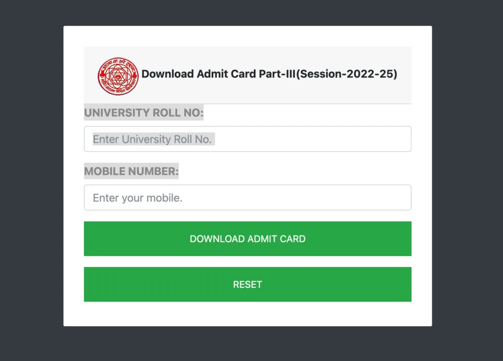How to Check & Download LNMU Part 3 Admit Card 2025