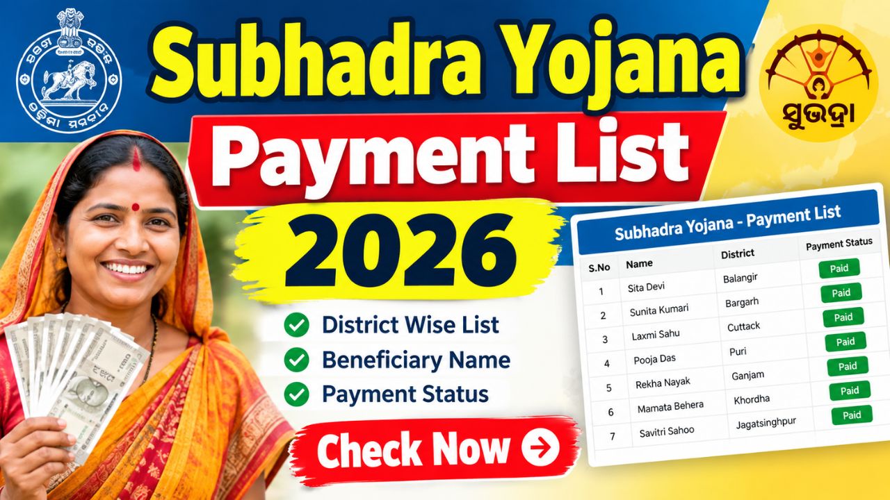 Subhadra Yojana Payment List 2026