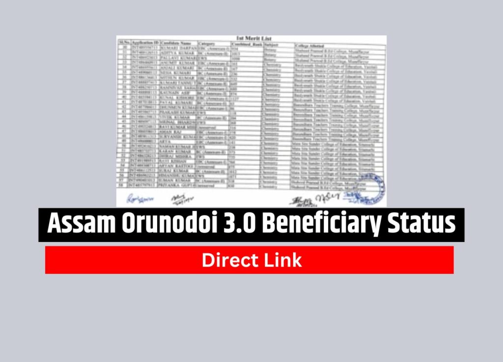 Orunodoi Beneficiary Status Check