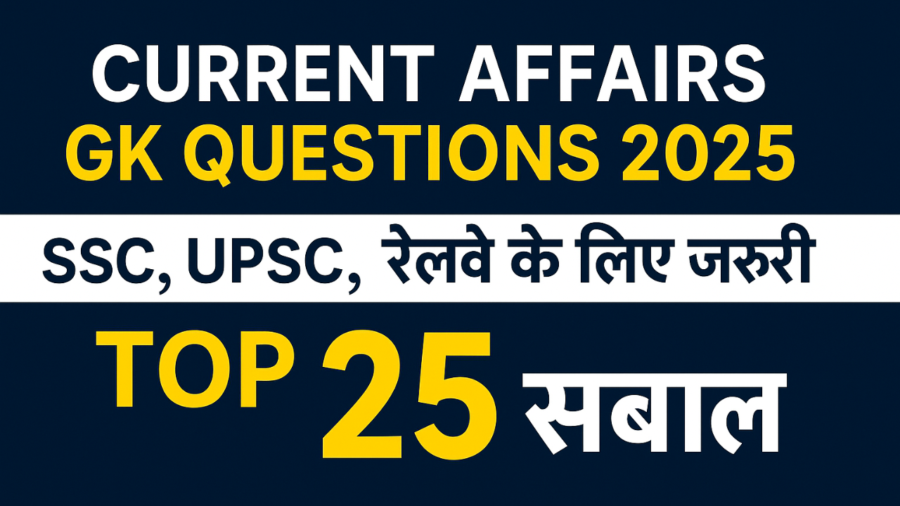 Current Affairs GK Questions 2025