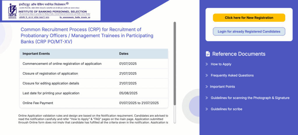 IBPS PO Notification 2025 Out