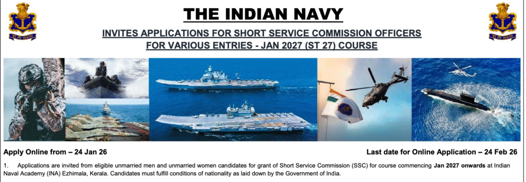 Indian Navy SSC Officer Recruitment 2026 Important Dates