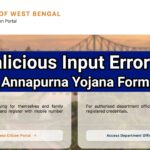 Malicious Input Error in Annapurna Yojana Form