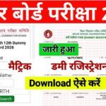 Bihar Board 10th Dummy Registration Card 2027