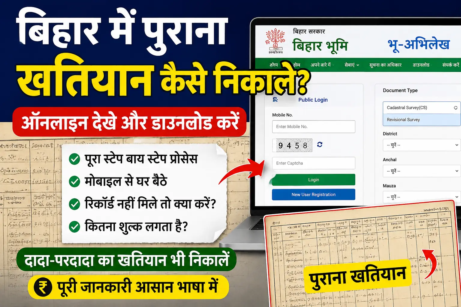 Bihar Me Purana Khatiyan Kaise Nikale