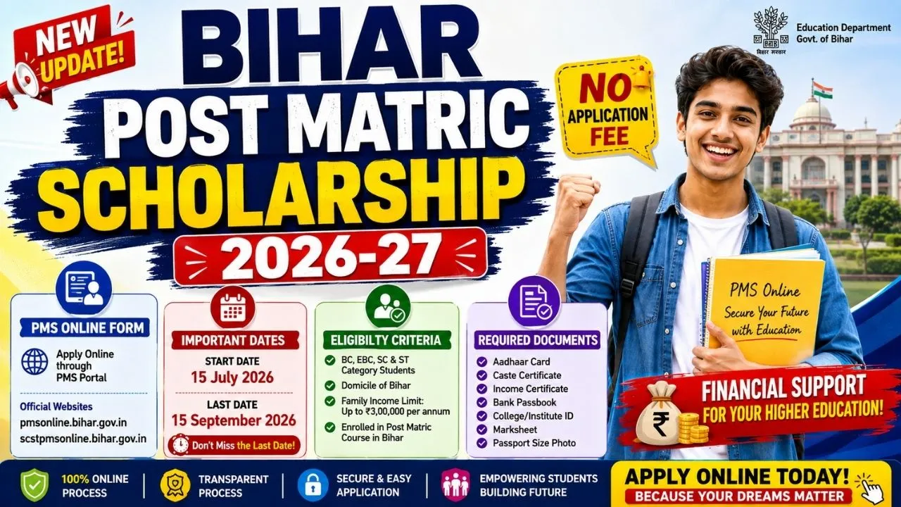Bihar Post Matric Scholarship 2026